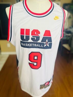 Nike Jordan  USA Basketball Jersey - White/Red/Blue (Number 9)